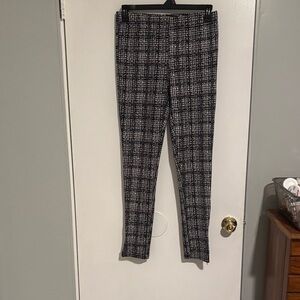 French Laundry Black and White Plaid Leggings